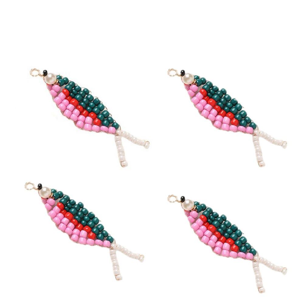 4pcs/set Handmade Craft Beads Diy Charms 3D Fish Shaped Bag Pendant Hairpin Making Kit