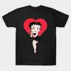Мужская черная футболка с принтом Betty-Boop Art Печать на трансферной бумаге без вырезания Хлопковая футболка