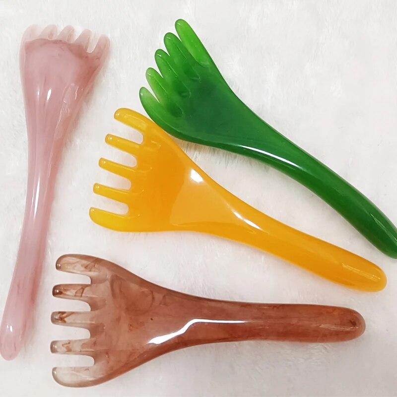 Массажер для головы Гуа Ша для тела, шеи, массажа ног, скребковая палочка для головы с пятью когтями, массажный инструмент для скребкового когтя