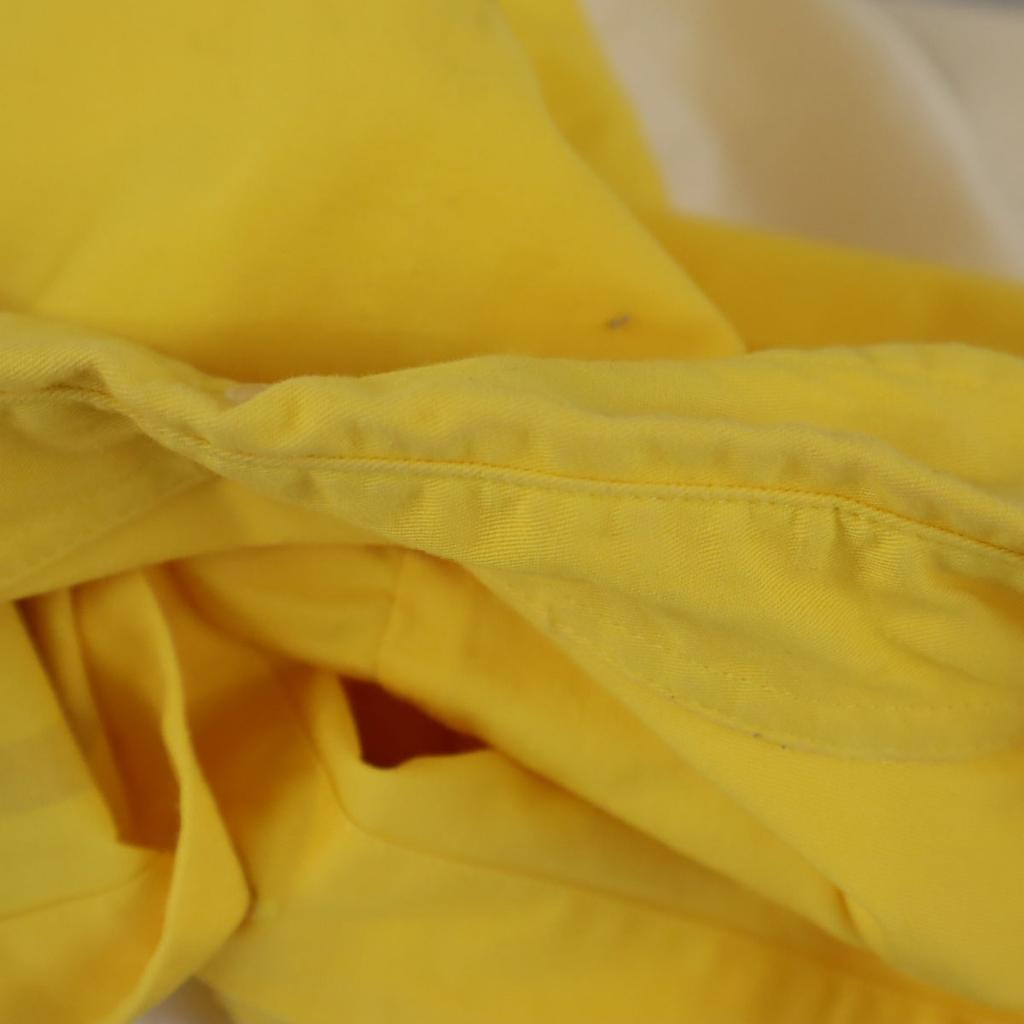 Supreme 14SS Хлопковая рубашка с длинным рукавом, двухцветная, S, желтая, мужская, б/у