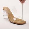 Stepping On Shit Sheepskin Transparent Highheeled Sandals, New Crystal Heels In Summer, Thick Heels, and Cool Slippers for Women