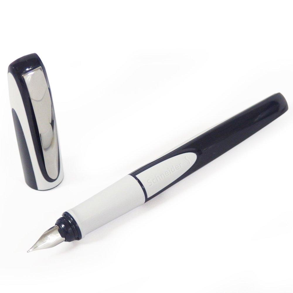 Schneider Серия Ray Перьевая ручка Чернила Включает 1 корпус с чернилами RYFP168123F Ручка, Размер F/Тонкий, Цвет Черный, Картридж, Цвет Синий/Светло-серый,
