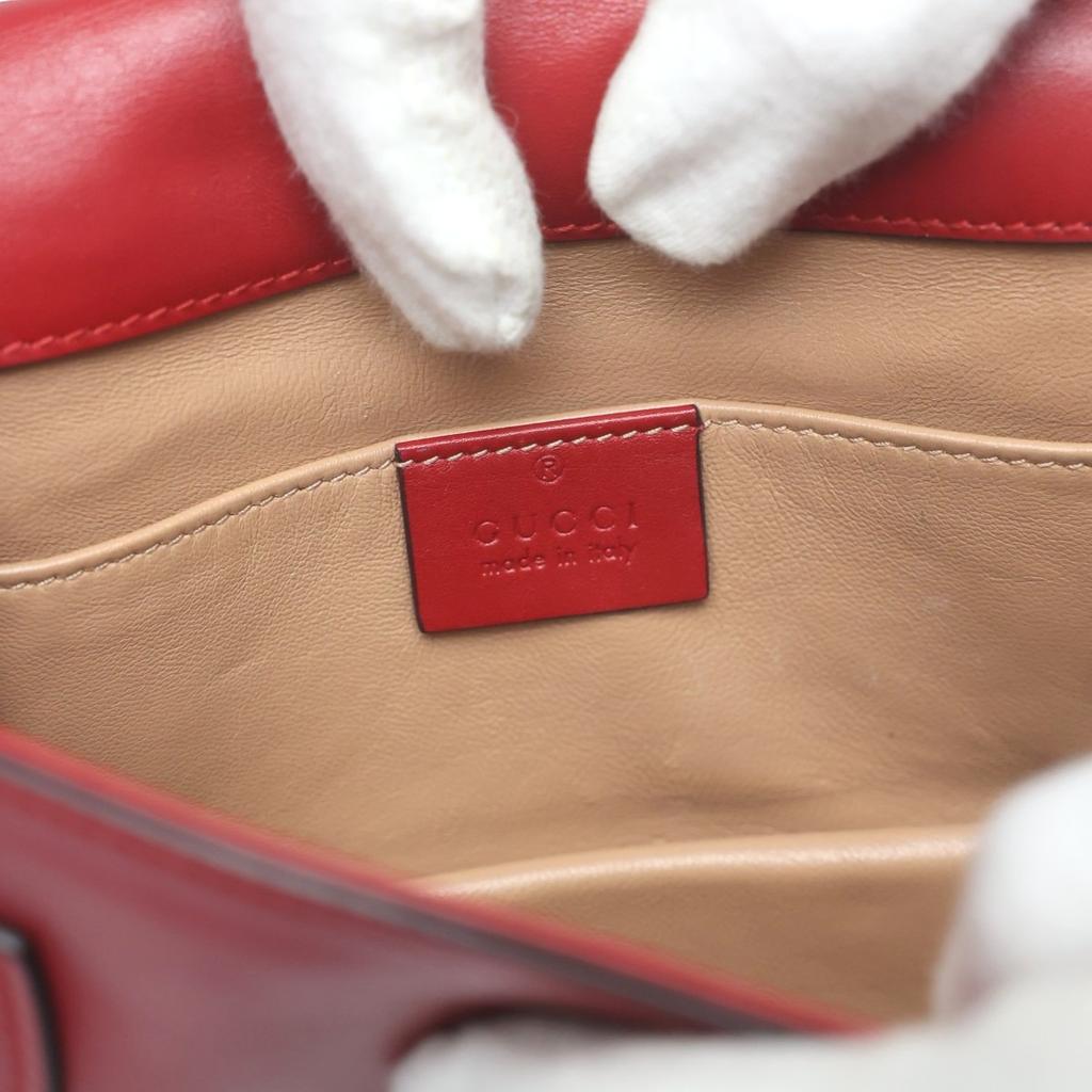 Gucci Сумка 2-в-1 Broadway Жемчужная Пчела Сумка ручная кожаная Красная Женская 453778 Б/у