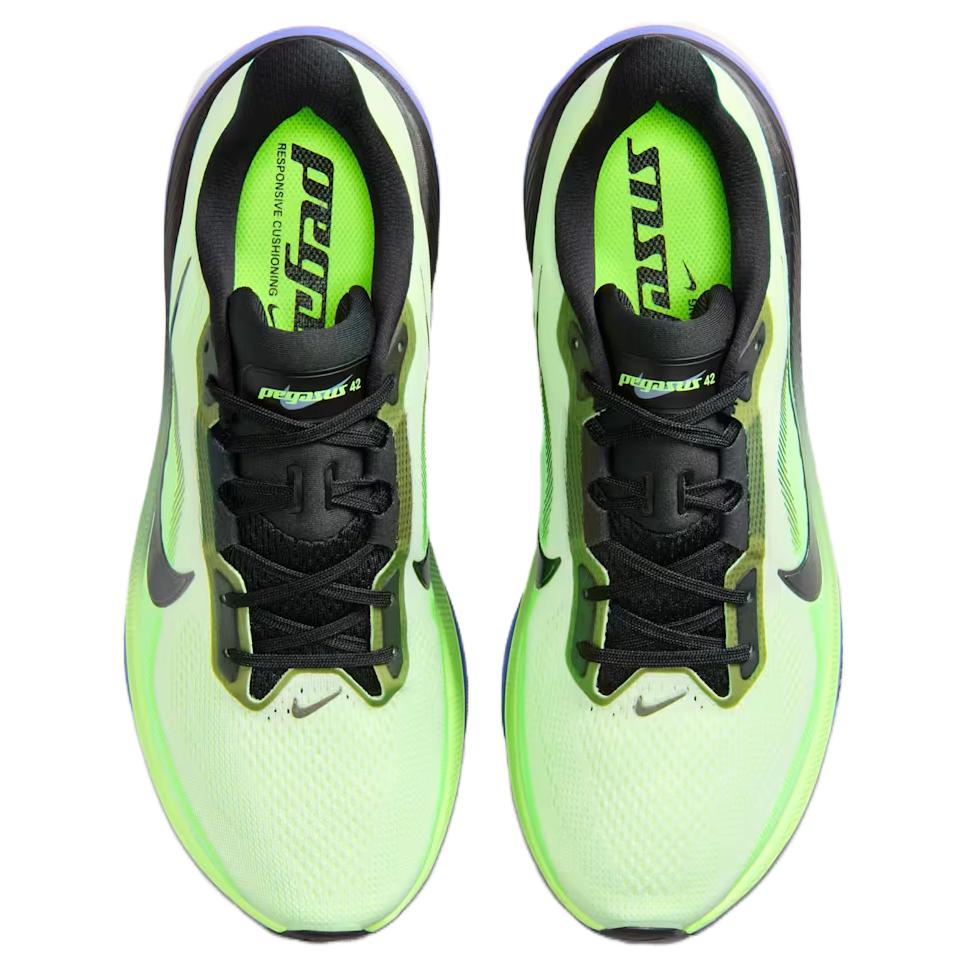 Nike Кроссовки мужские Pegasus 42 Road Volt Tint Sapphire Lime Blast Black Spruce Зеленые IB1873-702