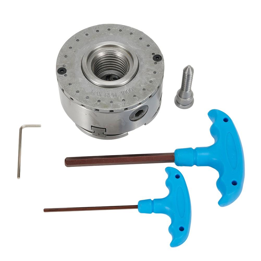 4-дюймовый 4-кулачковый самоцентрирующийся токарный патрон с резьбой M33, гаечный ключ 2,5 мм, внешний диаметр патрона 96 мм