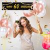 Украшения для вечеринки в честь 60-летия Черно-золотые наклейки на бутылки 48 шт.