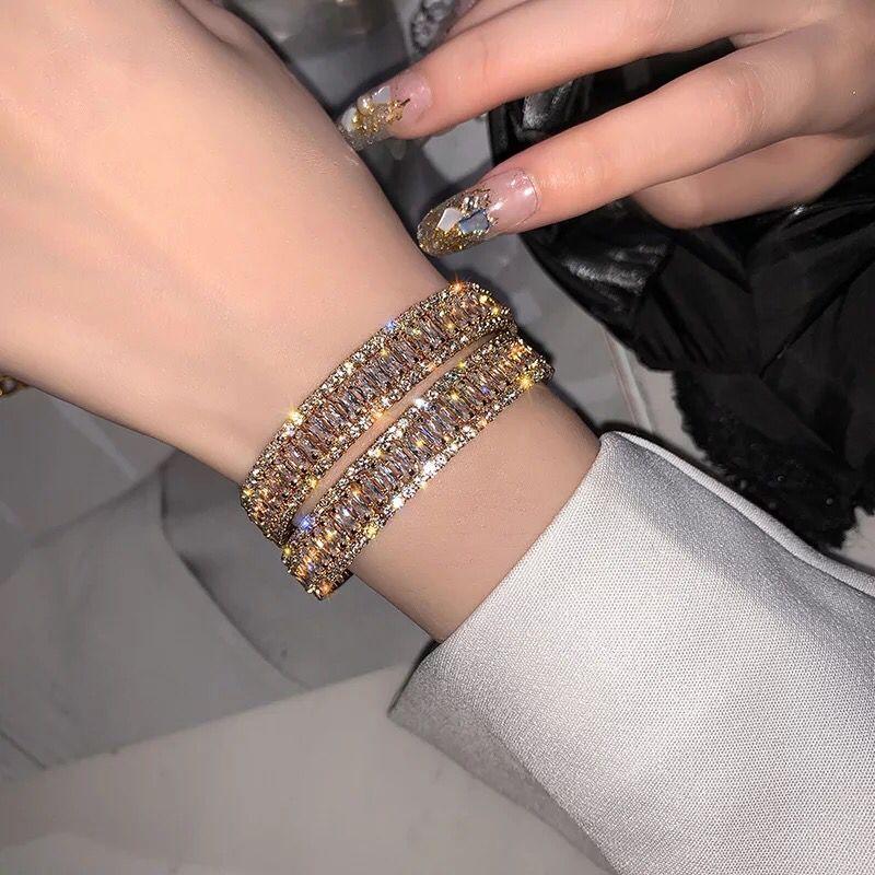 Модный высококачественный роскошный браслет Super Flash Crystal Multi-Row Diamond Bracelet для женщин
