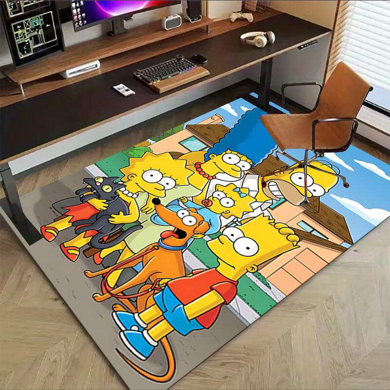 1pc Simpsons Family Adventure Carpet for Playroom Bedroom Living Room Sofa Home Decor,kids Game Area Rug Non-slip Floor Mat Y729102