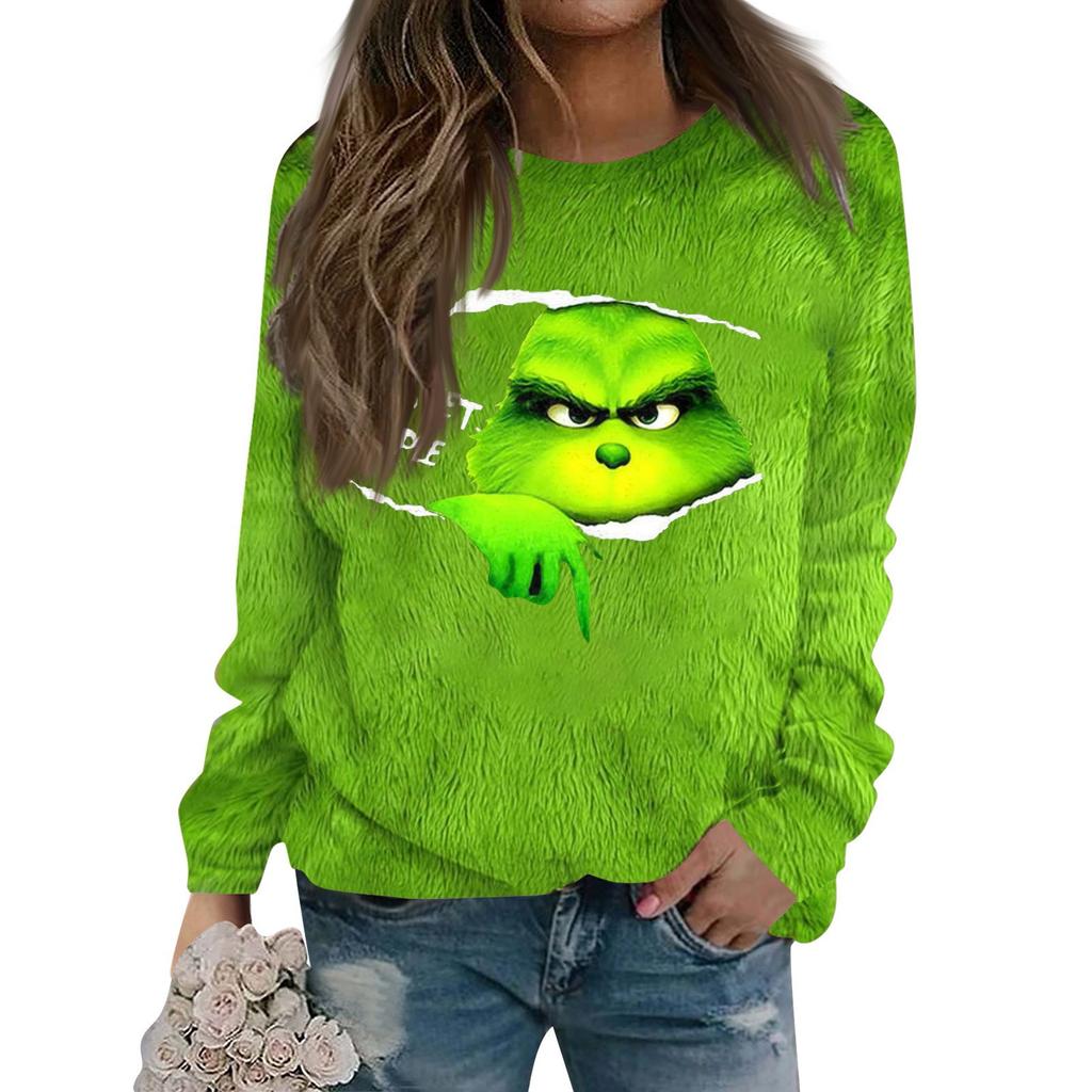 Женская толстовка, спортивная, рождественская, фланелевый пуловер, толстовка с длинным рукавом, повседневная толстовка