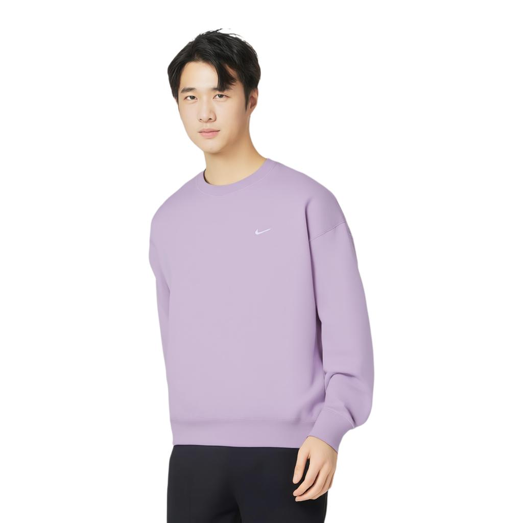 Nike Embroidered Logo Solid Crew Neck Sweatshirt Men Tops Purple CV0554-530