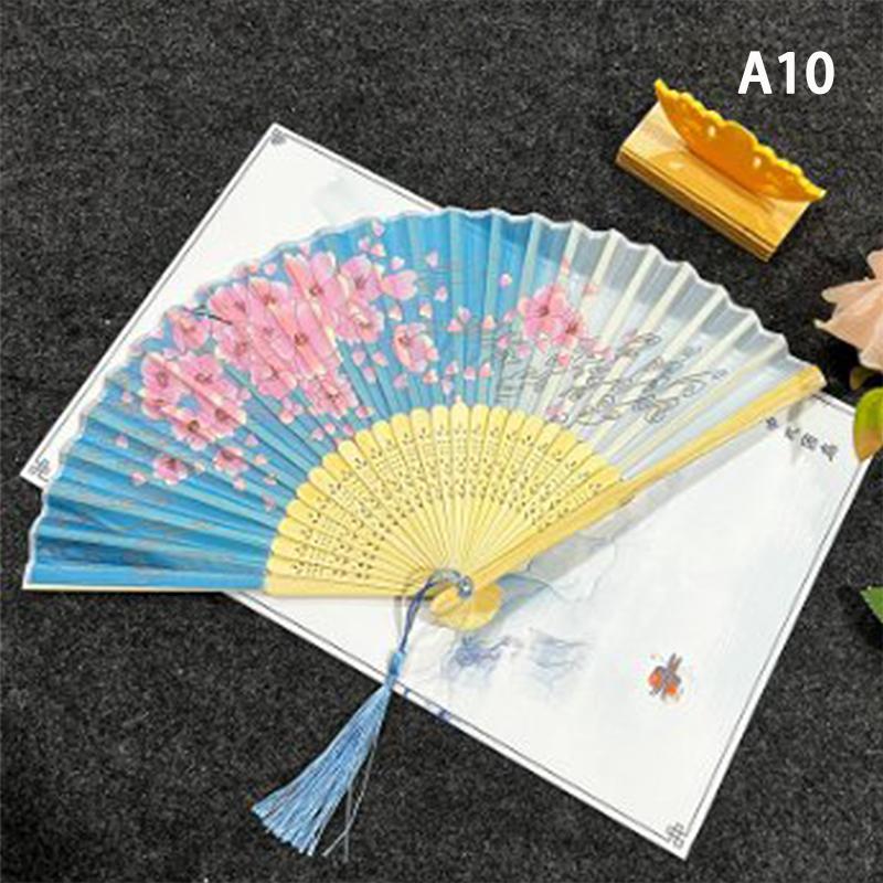 Винтажный стиль, шелковый складной веер, китайский японский узор, художественный ремесленный подарок, украшения для дома, танцевальный ручной веер