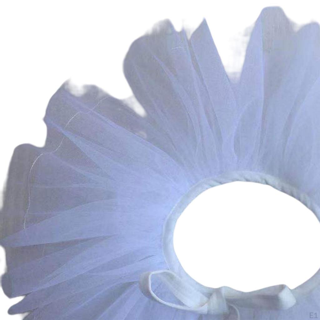 Women Girls Layered Tulle Ruffle Neck Shawl Lapel Fashion Detachable Costume Accessory Ruff