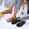 Foreign Trade Large Size Soft Flat Bottom Mesh Sandals Women's 2025 Summer New Outer Wear Mesh Hollow Breathable