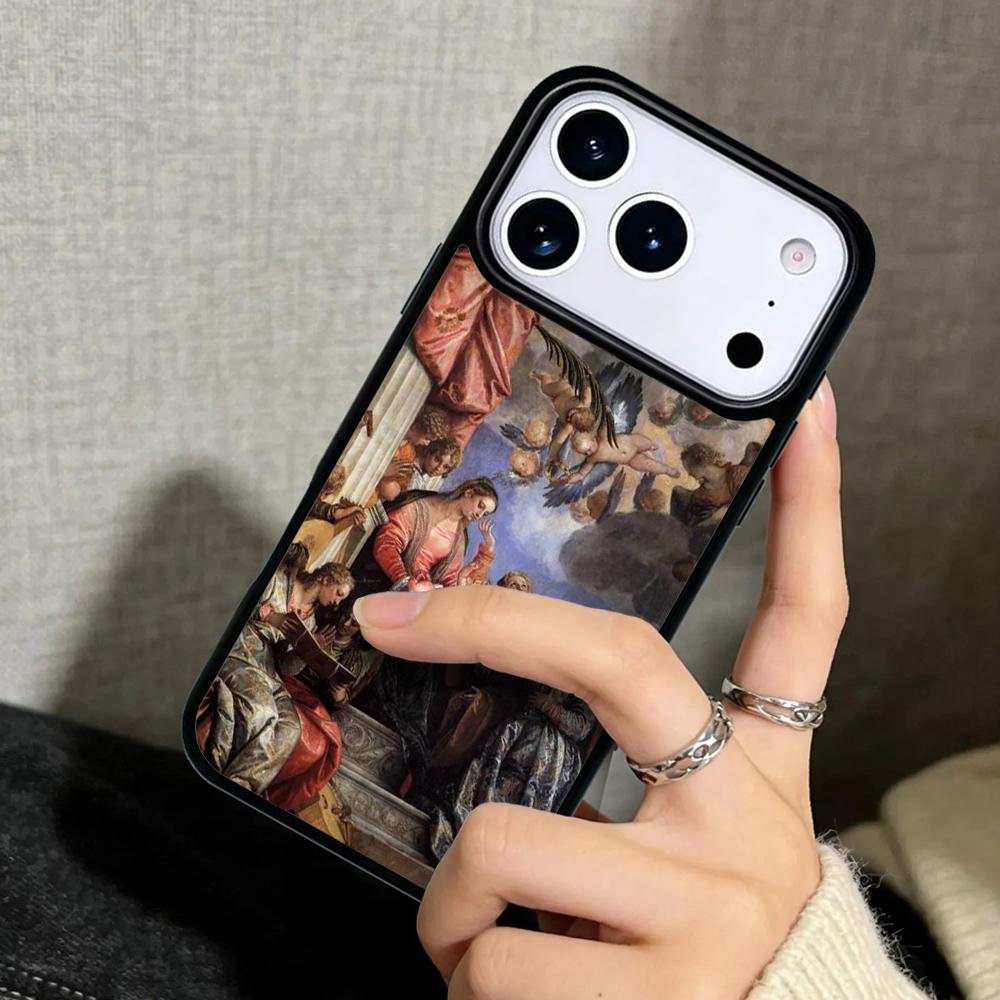 Чехол Case для iPhone 17 Air 16 Pro Max 15 Plus 11 13 Mini 14 12 Задняя крышка телефона Искусство эпохи Возрождения Картина cell