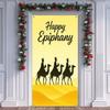 IVN Three Kings Day Epiphany Door Cover 71 x 35 Inches Front Door Banner Camel Scene Religious Holiday Decor Indoor And Outdoor
