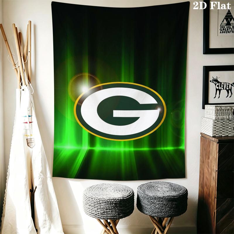 Green Bay Packers Wall Tapestry Aesthetic Wall Hanging Printed Fabric Blanket Decorative Tapestries for Bedroom Living Room Home Decor