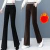 Осенние женские брюки большого размера, эластичные свободные повседневные брюки с высокой талией, женские зимние теплые эластичные брюки