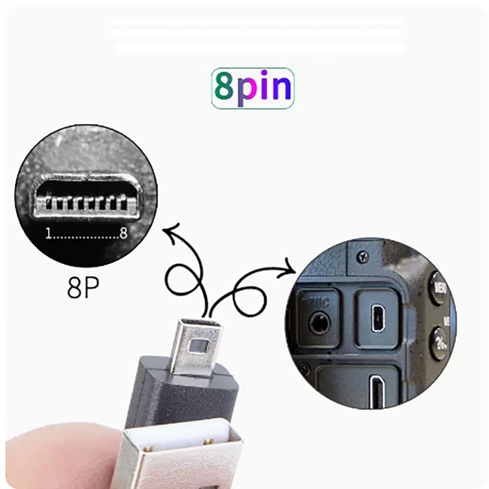 USB-кабель данных к Mini 8P для цифровой камеры, телефона, 5-жильный провод для Nikon, Olympus, Sony, Casio, Sanyo, Fuji, Panasonic, шнур данных