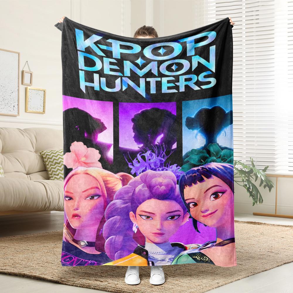 K-Pop Охотники на демонов Милый аниме-девушка узор!Супер крутое одеяло ждет вас