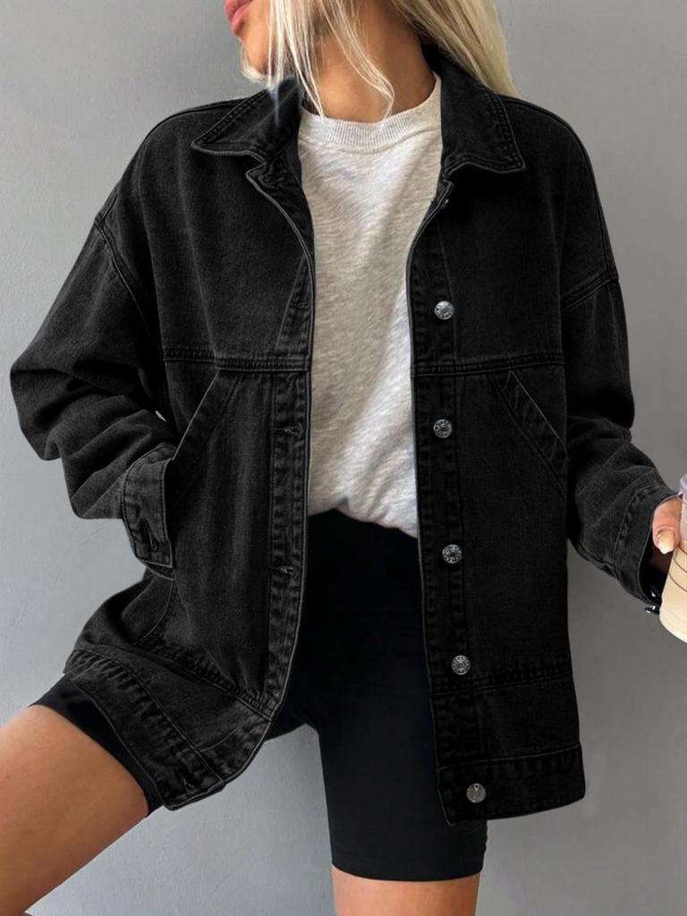 Европейская/Американская Мода Женская Свободная Джинсовая Куртка - Универсальная для Весны/Осени