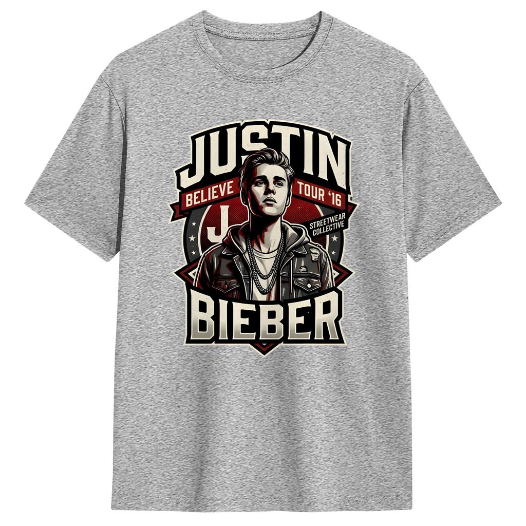 Летняя футболка JJustins BBiebers Believe Tour Harajuku Хлопок Круглый вырез Большой размер Топы Футболки Короткий рукав Винтажные Топы