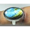 Natural Blue Labradorite Gemstone 925 Solid Sterling Silver Ring Size US-5.5 PG-255