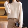 Women's Solid Color Half Turtleneck Sweater 2023: Fashionable, Versatile, and Thick Knit for Autumn and Winter