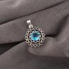 Swiss Blue Topaz 925 Sterling Silver Jewelry, Handmade Gorgeous Silver Pendant, Topaz Gemstone Jewelry For Love