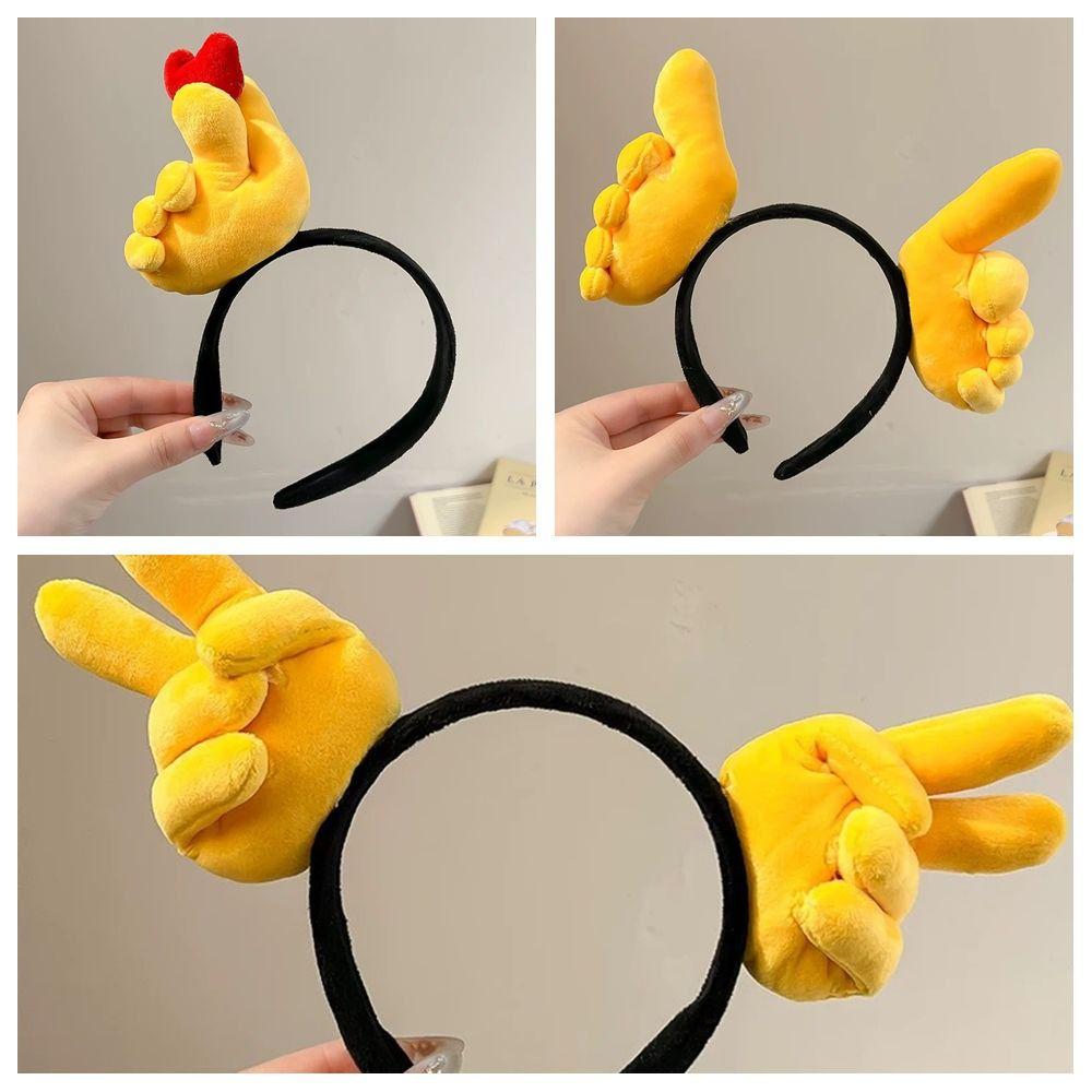 Hand Heart Funny Gesture Headband Plush Cosplay Hair Hoop Cute Plush Hairband  Photo Pros