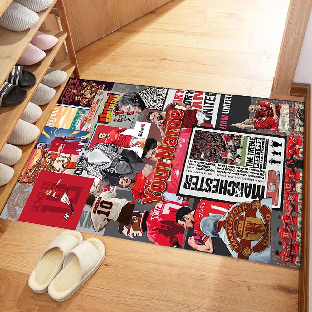 Manchester Personalized Text Carpet Perfect for Outdoor Foyer Game Room Hallway Antislip Carpet Anime Office Decor Birthday/Christmas Gift