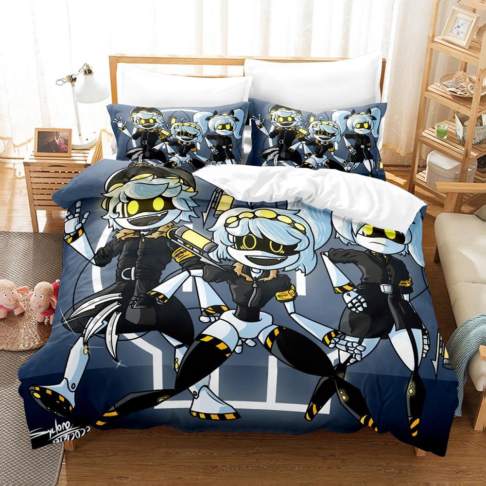 Fashion 3D Printing Anime Murder Drones Bedding Set Cartoon Three-piece Set Adult Kid Bedroom Duvet Cover Sets Home Textiles
