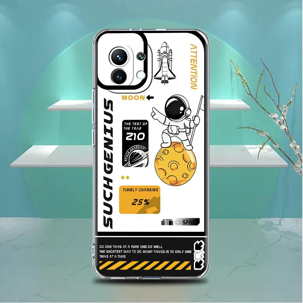 Роскошный прозрачный чехол с астронавтом для Xiaomi Mi Poco X3 NFC M3 Pro F3 F1 11 Lite 12 Note 10 11T 9T, прозрачный чехол для телефона