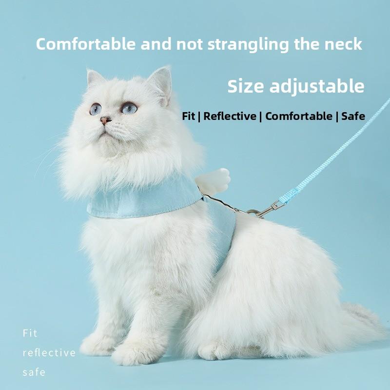 Pet Angel Wings, Dog Vest, Leash, Cat Out Chest and Back Strap, Anti-escape Dog Walking Leash, Cat and Dog