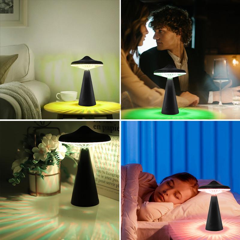 16 цветов НЛО настольная лампа светодиодная регулируемая яркость сенсорный датчик ночник USB перезаряжаемая атмосфера настольная лампа домашний прикроватный декор освещение