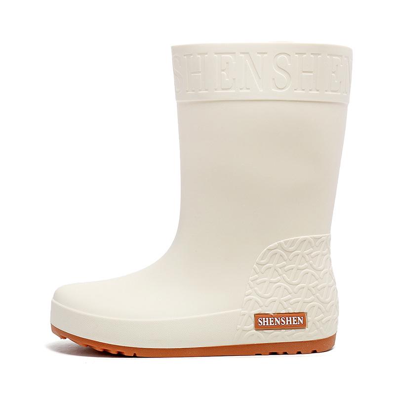 Женские водонепроницаемые нескользящие резиновые сапоги в корейском стиле с бархатной подкладкой для тепла