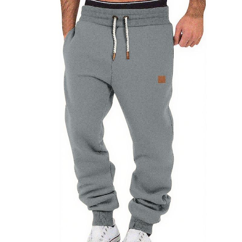 Men's Pants Spring and Autumn Solid Color Trendy Sports Casual Sweatpants Loose Tied Feet Stacking Pants
