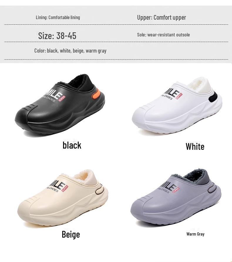 2024 Мужские водонепроницаемые нескользящие хлопковые тапочки для зимы — теплые, большого размера, идеально подходят для вождения и использования на открытом воздухе