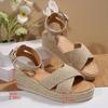 Мода 2025 Женские сандалии на танкетке Летние Новые Модные Платформа Пряжка Повседневные Удобные Сандалии для ходьбы Обувь для женщин