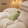 Hot Water Bottle with Washable Cover PVC Plush Cover, 1000/2000ML Leakproof Bag, Stomach Warmer Bag Cold Compress Pouch for Shoulder, Back,
