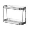 Cosmetic Storage Rack Double Layer Clear Detachable Modern Countertop Cosmetic Organizer for