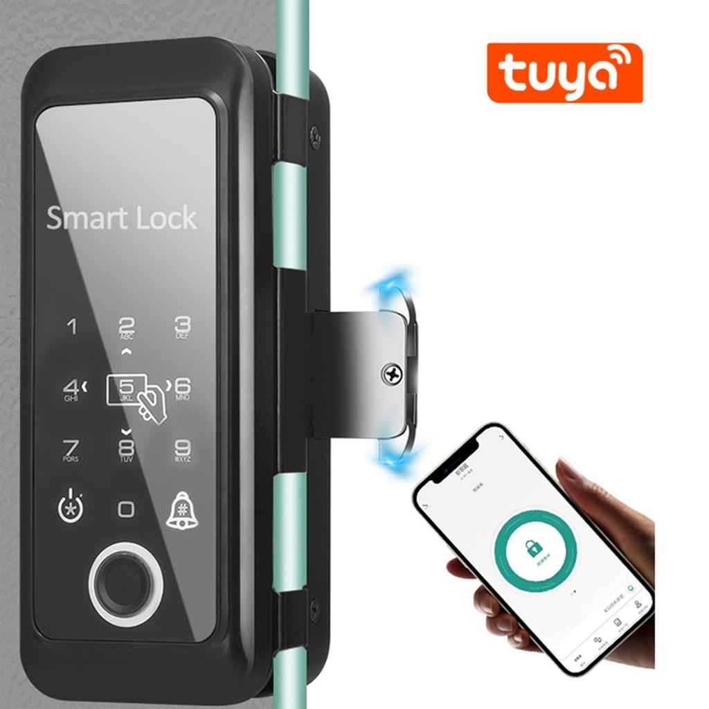 Tuya Smart Lock Замок отпечатков пальцев Дверной замок Клавиатура Дверной замок с ручкой Электронный отпечаток пальца