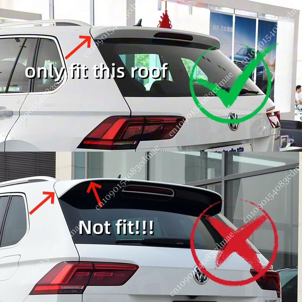 For Volkswagen Tiguan MK2 TSI TDI 2017-2023 Roof Wing High Quality Rear Spoiler Cap Up To R-Line Style Splitter Trim Body Kit
