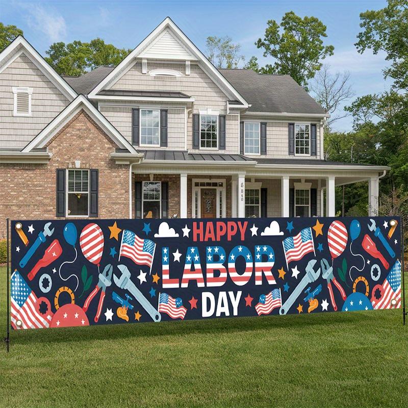 Happy Birthday Holiday Outdoor Banner 17x78in, Garden Fence Party Decor