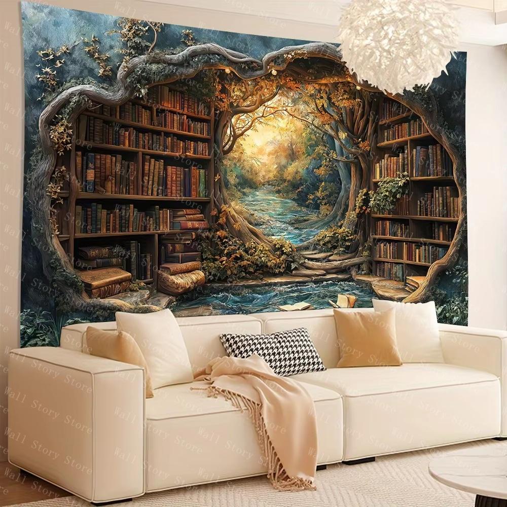 3D Волшебный Лес Настенные ковры-книжные полки Настенное панно - Великолепные настенные ковры-панно для гостиной, офиса и домашнего декора