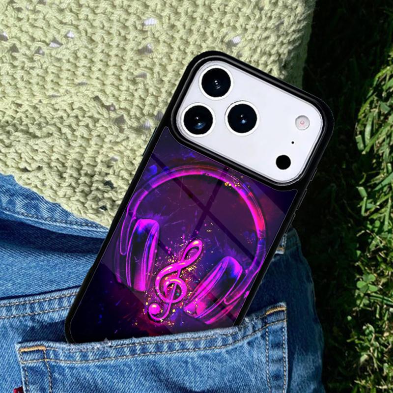 Чехол для мобильного телефона Neon Music Совместим с IPhone 17 16 15 14 13 12 11 Pro Max 17 Air