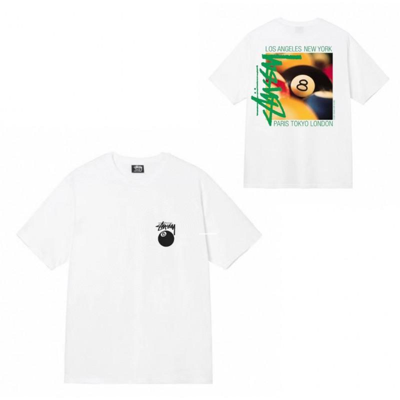 Mens Short Sleeve T-Shirt Loose Fit Round Neck Letter Print Casual Street Style Couples Top