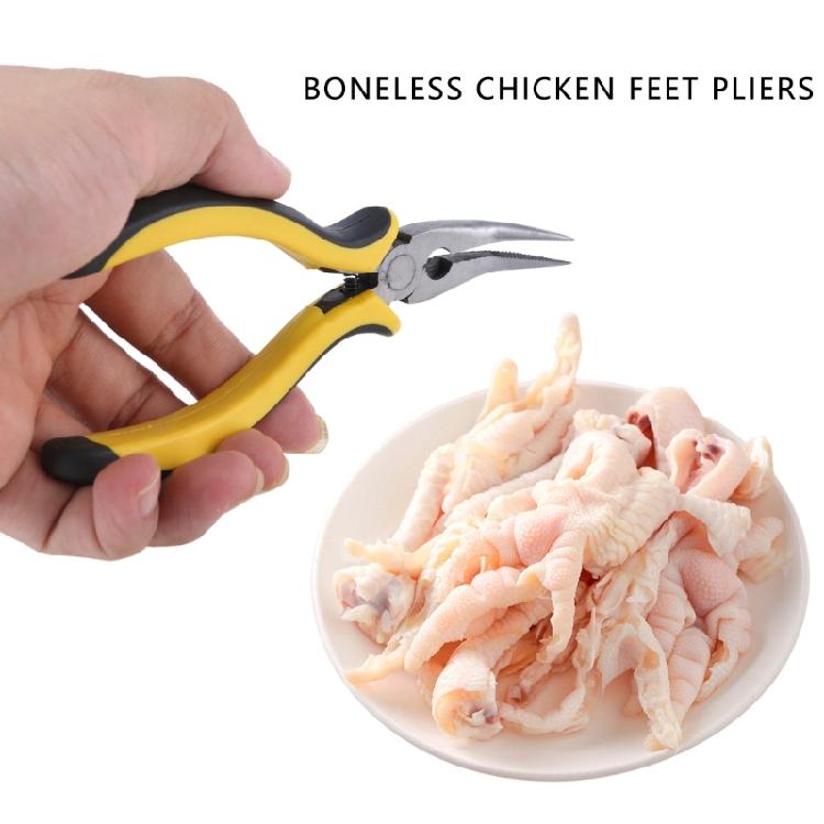 Curved Nose Pliers Tool with Labor Saving Spring Nonslip Grip Kitchen Gadget Accessories For Deboning Chicken, Duck Feet