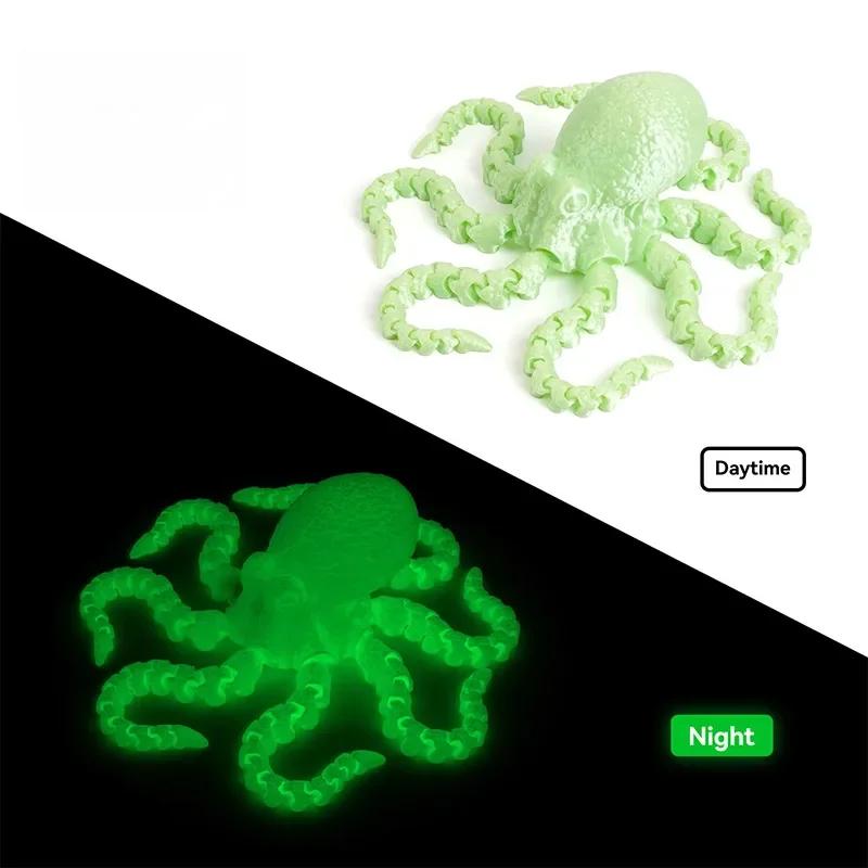 1pc 3D Printed Octopus Ornament Creative Animal Landscape Decorations Simulated Octopus Desktop Home Model Party Children's Gift