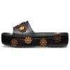Cb Platform Metallic Blooms Sld Simple Casual Thick Sole Slippers Black Women Slippers 205717-001
