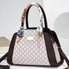 Stylish Women's Large Capacity Printed Tote Bag Perfect For Moms In Black Coffee And Beige
